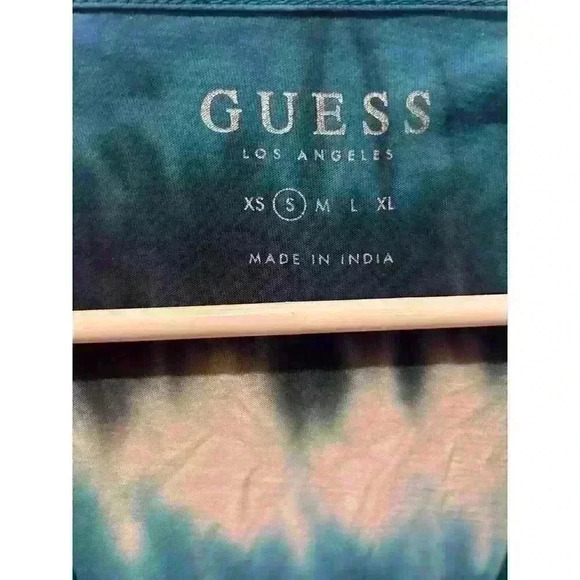 Y2K Guess Rhinestone Blue Tie Dye Tank Top, Size Small. - Picture 2 of 4